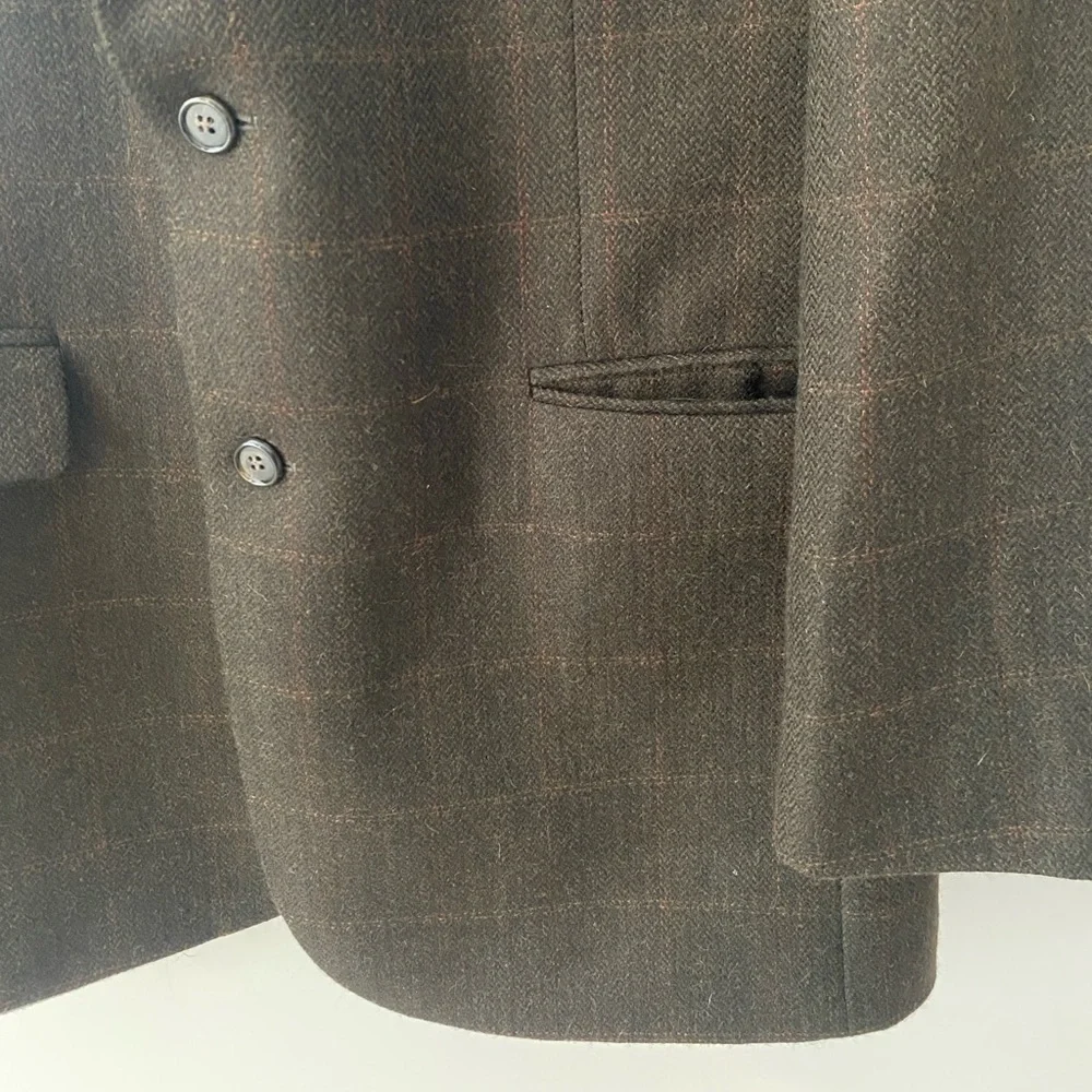 Vintage Brooks Brothers Wool Plaid Jacket Sport Coat Blazer Mens 43L Old Money